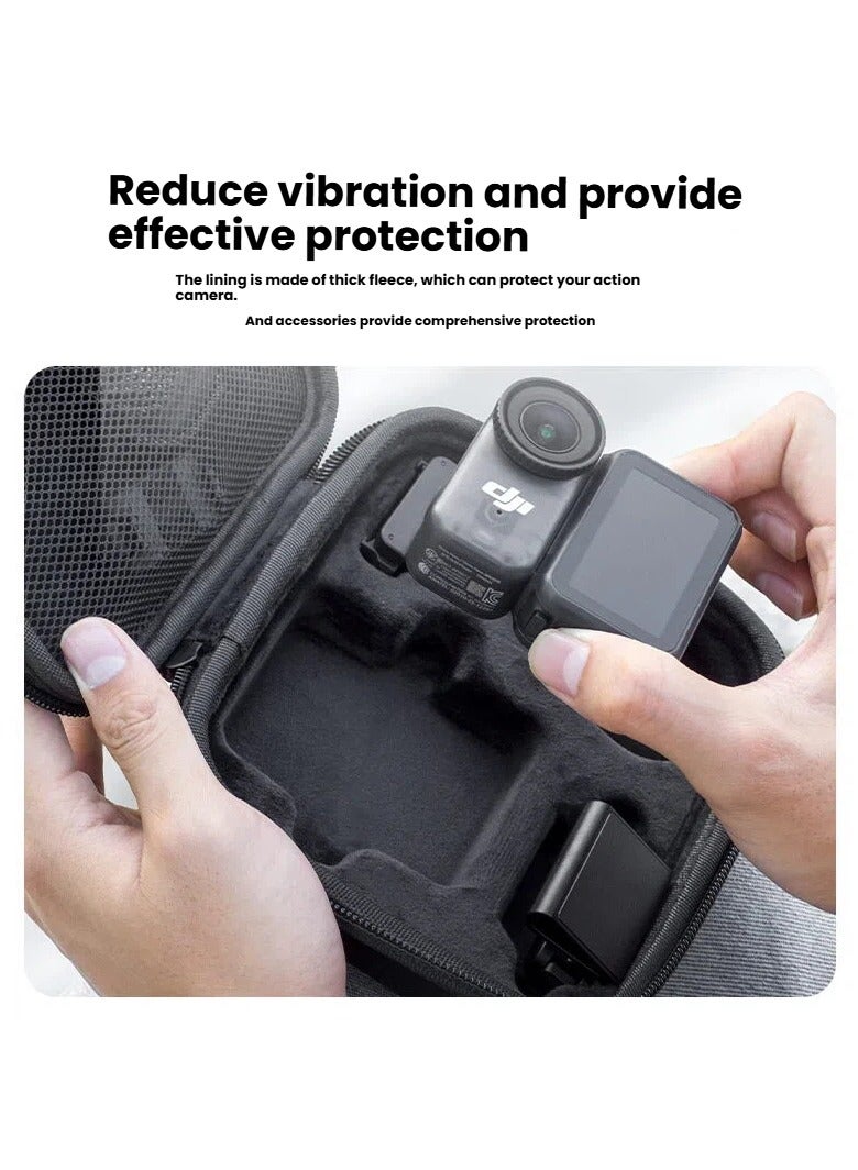 حقيبة تخزين DJI Osmo Nano - حقيبة كاميرا ذات هيكل صلب من القماش، بتصميم محمول للحمل اليدوي. توفر مساحات تخزين متعددة للملحقات مع حماية مقاومة للماء والصدمات. - Image 2